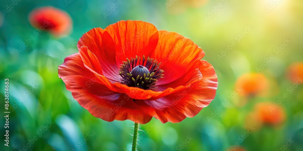 Vibrant red poppy flower in full bloom, poppy, red, flower, vibrant, bloom, garden, nature, flora, plant, wildflower, petals Vibrant red poppy flower in full bloom, poppy, red, flower, vibrant, bloom, garden, nature, flora, plant, wildflower, petals