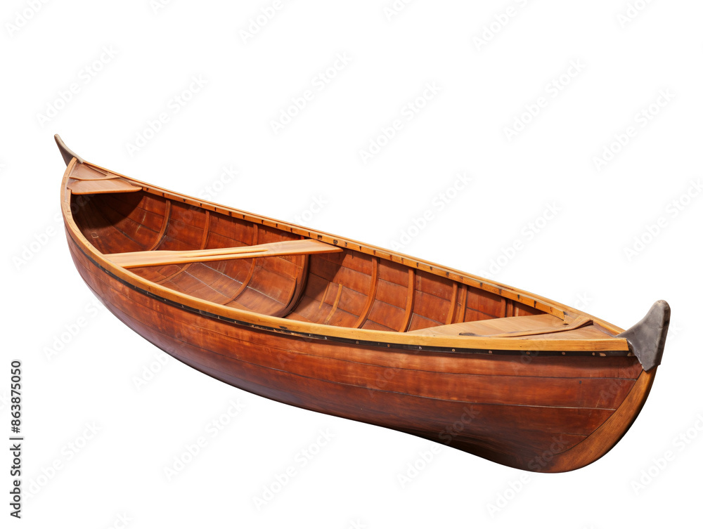 a wooden canoe with a white background a wooden canoe with a white background