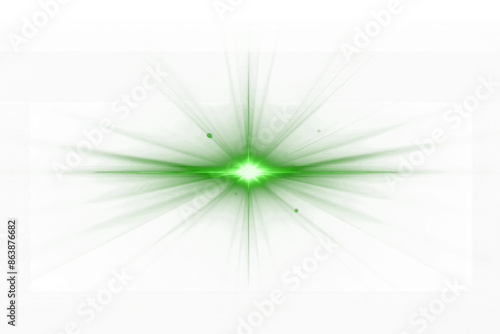 Sunburst png green light effect sticker, transparent background