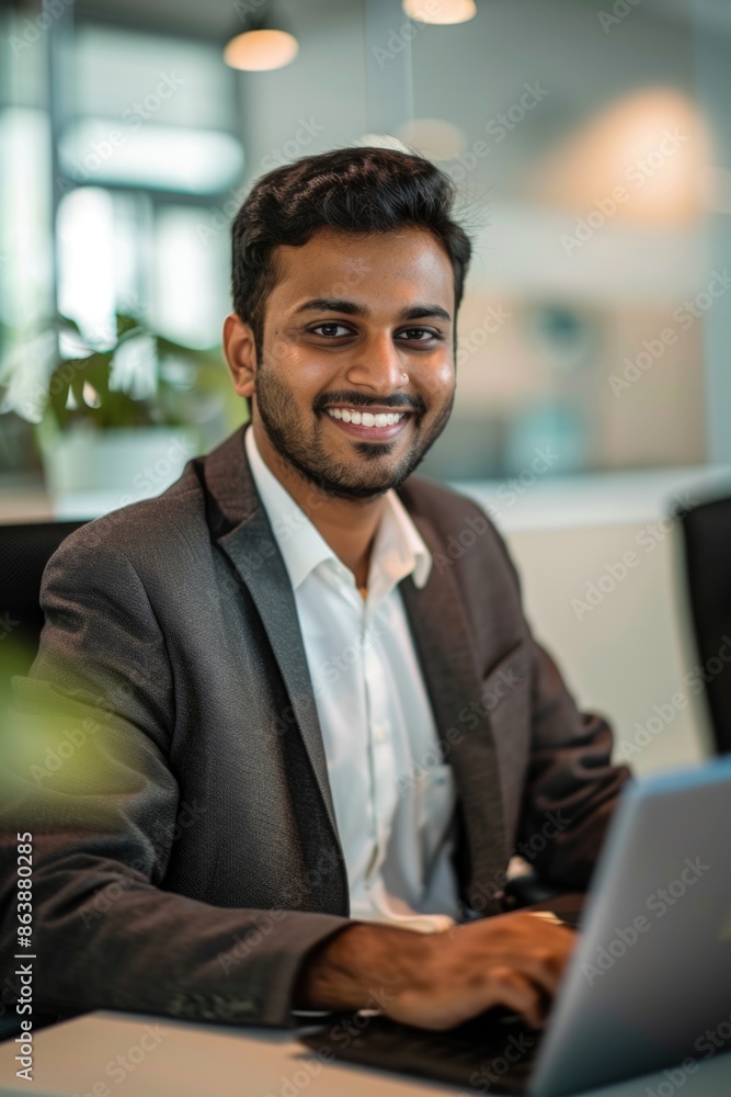 A person sitting in front of a laptop computer