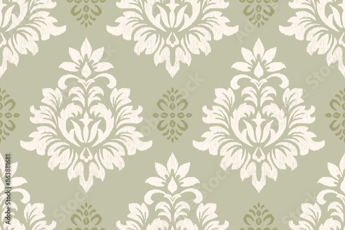 Traditional ethnic motifs ikat geometric fabric pattern.Ikat embroidery Ethnic oriental background. Abstract, vector, illustration. Texture, scarf, decoration, wallpaper.