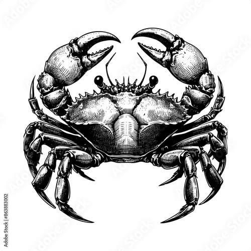 crab in black and white animal illustration photo