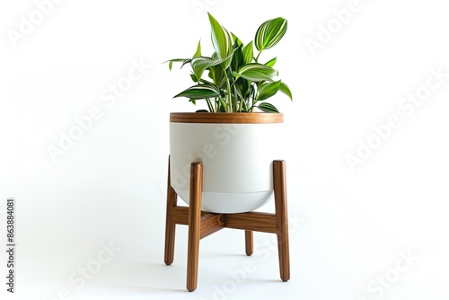 Modern Plant stand Isolated on white