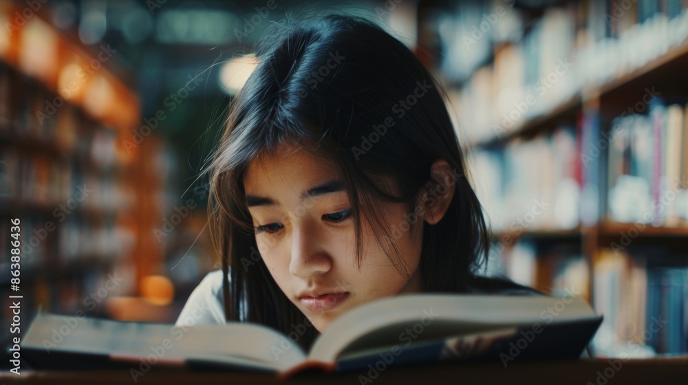A student reading a book in a foreign language, showcasing the joy and challenge of exploring new cultures through literature. A student reading a book in a foreign language, showcasing the joy and challenge of exploring new cultures through literature.