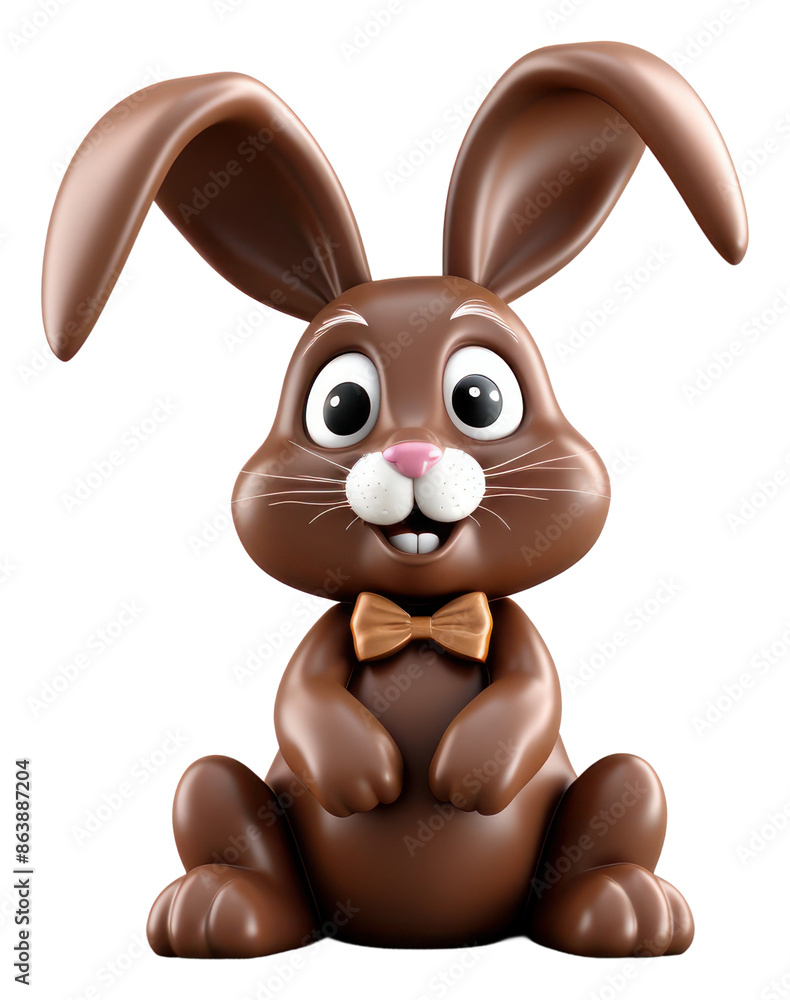 Obraz premium PNG Easter bunny chocolate white background representation.