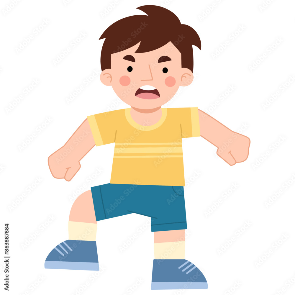 Angry little boy vector illustration Angry little boy vector illustration