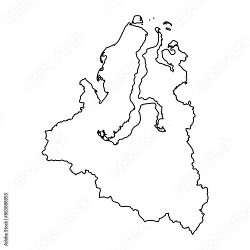 Yamalo Nenets Autonomous Okrug map, administrative division of Russia. Vector illustration. photo