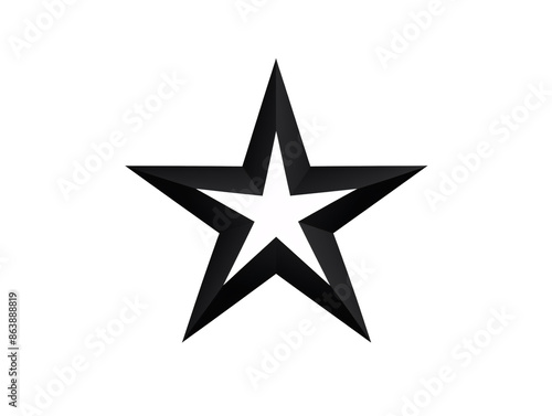 a black star with a white star