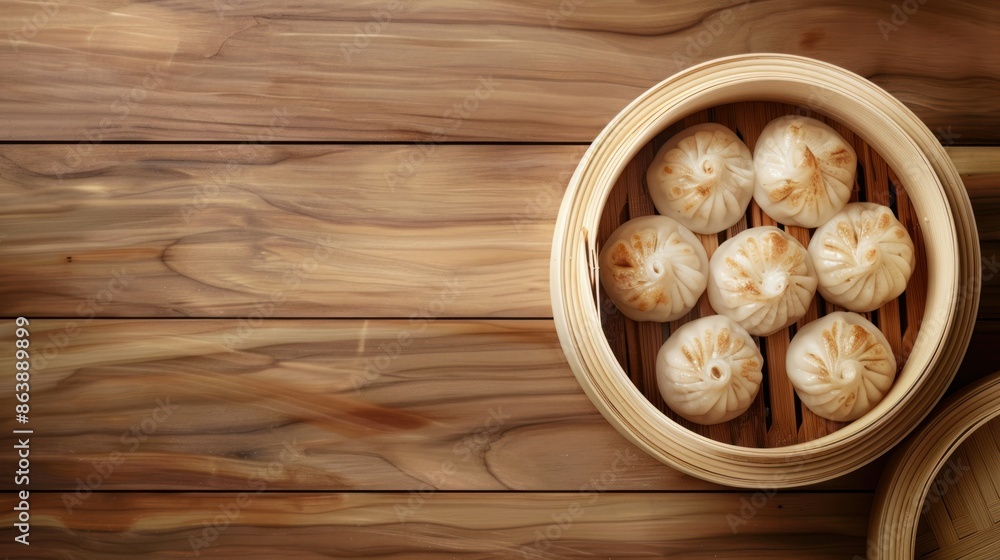 photograph of Delicious dim sum with details on a realistic white background photograph of Delicious dim sum with details on a realistic white background