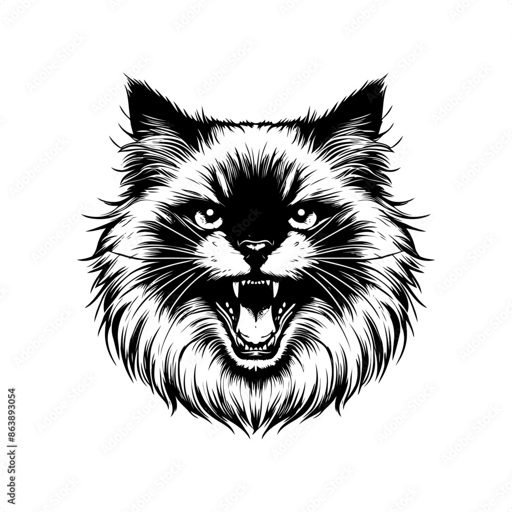 cat in black and white animal illustration cat in black and white animal illustration
