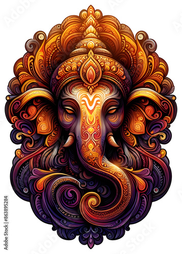 Ethnic decorative illustration of Ganesh