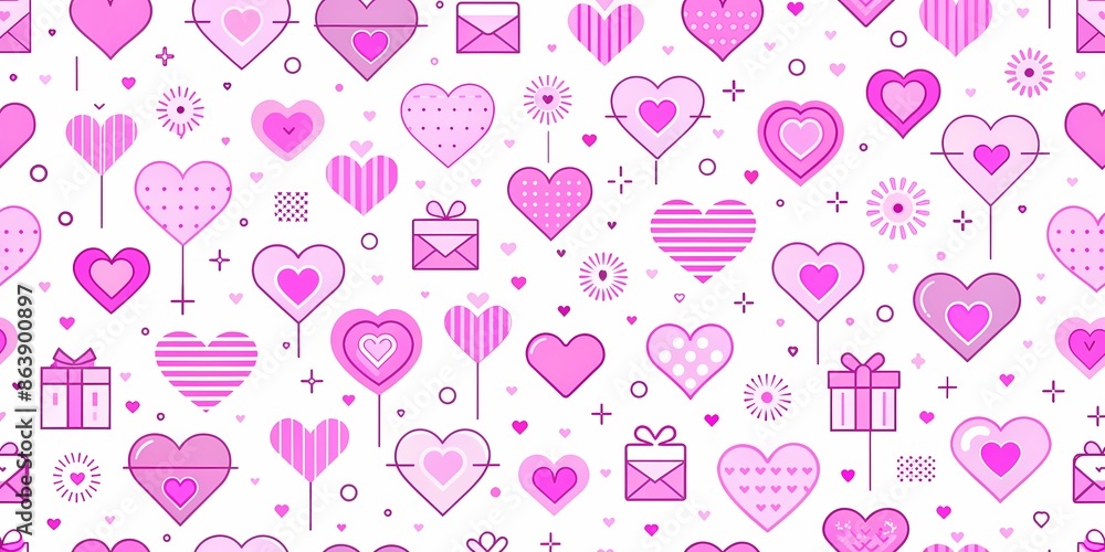 Seamless Valentine's Day Heart Pattern Background Seamless Valentine's Day Heart Pattern Background