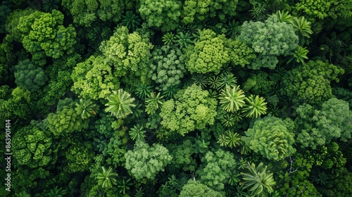 Aerial View of Lush Green Forest Canopy