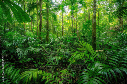 Lush, dense canopy of the Amazon Rainforest teeming with diverse life, Brazil © Venka