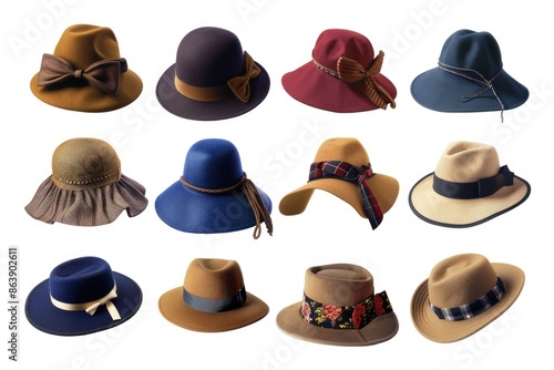 Wallpaper Mural A collection of hats on a clean white surface Torontodigital.ca