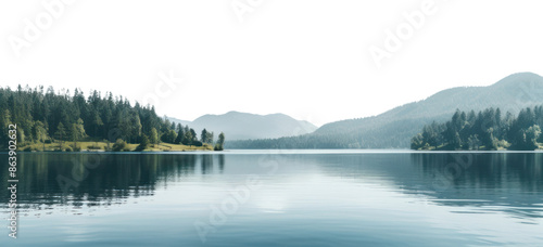 Fototapeta Naklejka Na Ścianę i Meble -  PNG Lake scenery photo landscape outdoors nature.