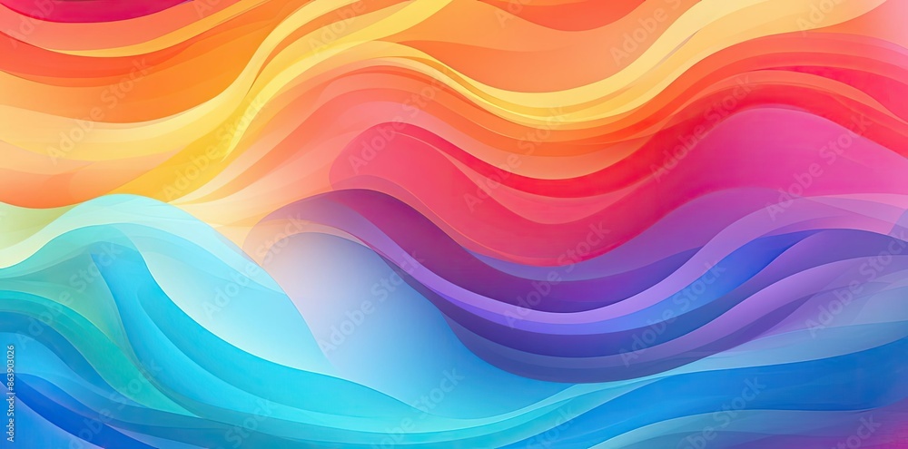 Abstract Background with Colorful Waves - Illustration Abstract Background with Colorful Waves - Illustration