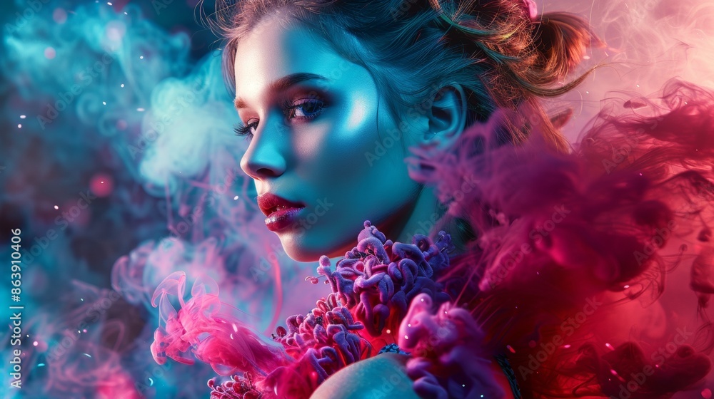 Fototapeta premium Portrait of a Woman in Ethereal Lighting