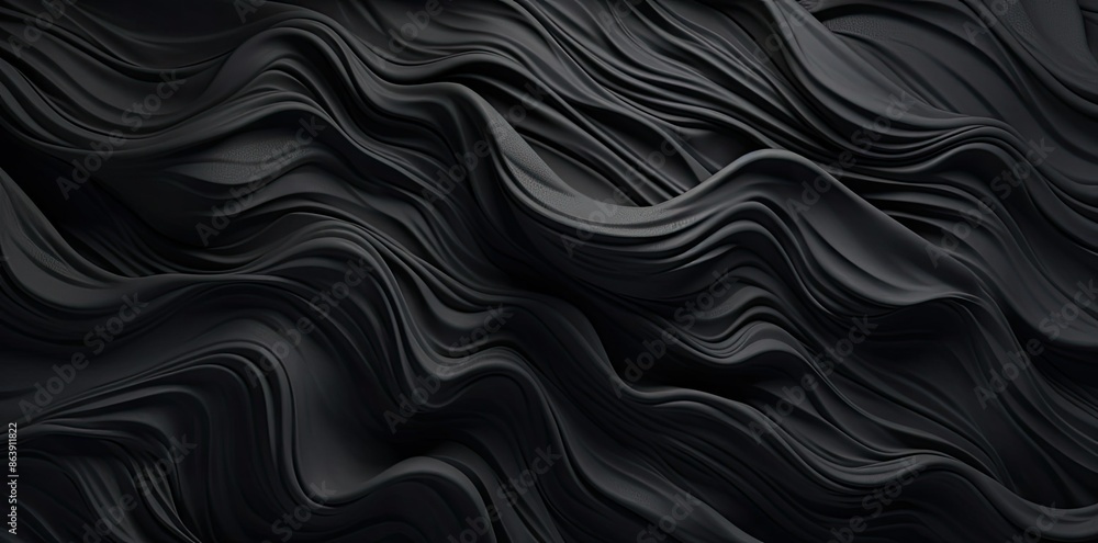 Abstract Black 3D Wavy Lines Background Abstract Black 3D Wavy Lines Background