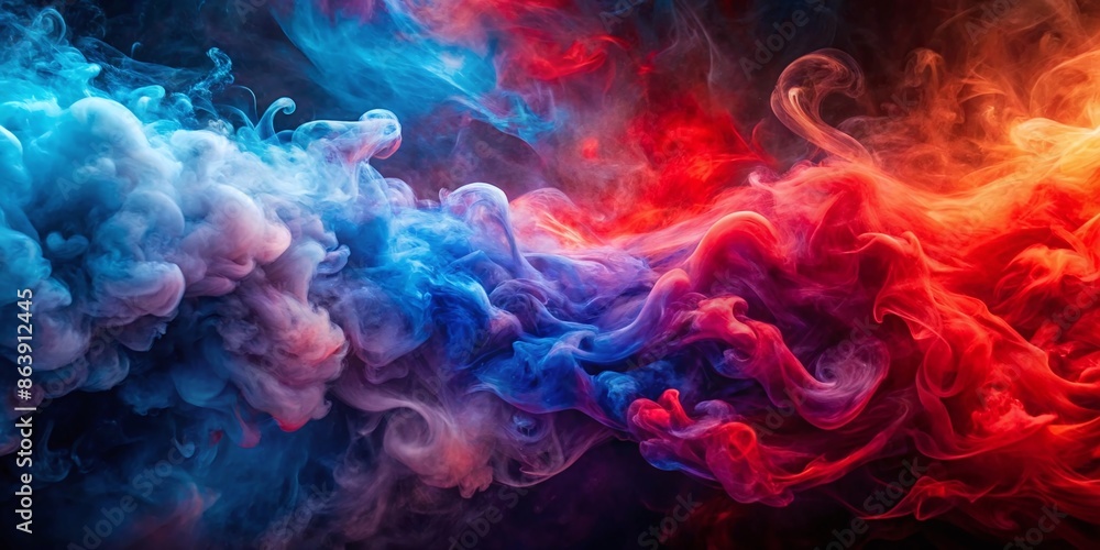 Dramatic Smoke and Fog Background in Vivid Red and Blue Dramatic Smoke and Fog Background in Vivid Red and Blue