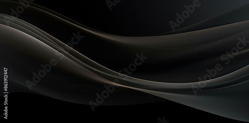 Abstract 3D Black Waves Background Illustration