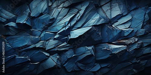 Abstract Background of Deep Blue Cracked Stone Illustration photo