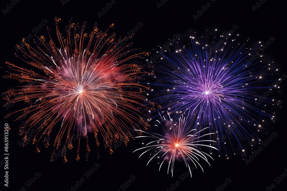Fireworks light up in the sky, celebration concept. Fireworks light up in the sky, celebration concept.