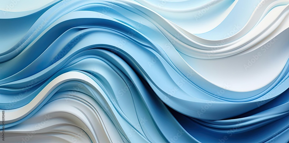 Abstract 3D Blue and White Wavy Background Abstract 3D Blue and White Wavy Background
