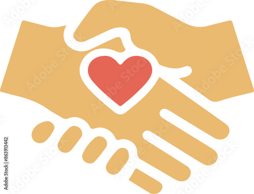 A hand holding a heart symbolizing love and support
