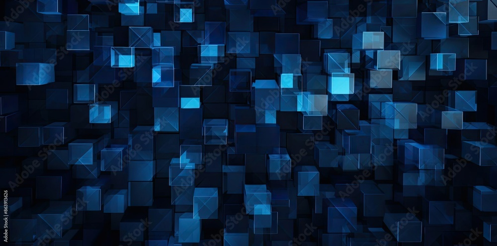 Abstract 3D Blue Cube Background Abstract 3D Blue Cube Background