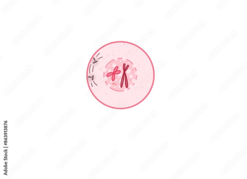 Prophase is the first phase of mitosis, the process that separates the duplicated genetic material carried in the nucleus of a parent cell into two identical daughter cells. Prophase is the first phase of mitosis, the process that separates the duplicated genetic material carried in the nucleus of a parent cell into two identical daughter cells.