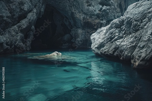 Natural Pool in Vast Open Space photo