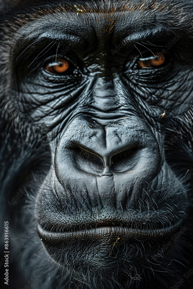 proud and majestic old male gorilla looking suspicious towards the camera, proud and majestic old male gorilla looking suspicious towards the camera,