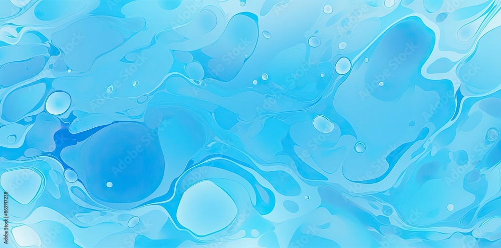 Abstract Blue Swirls and Bubbles Illustration Abstract Blue Swirls and Bubbles Illustration
