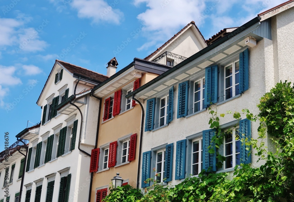 Häuserreihe, Bischofszell, Thurgau, Schweiz Häuserreihe, Bischofszell, Thurgau, Schweiz