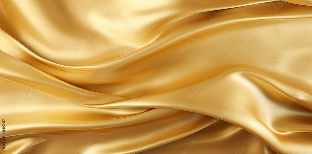 Abstract Background of Smooth, Golden Fabric Abstract Background of Smooth, Golden Fabric