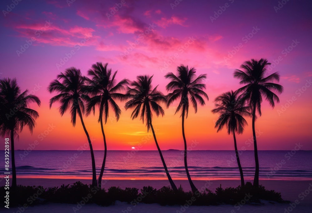 tranquil palm tree silhouette pastel sky background sunset, outline, dusk, evening, horizon, nature, tropical, scene, atmosphere, landscape, sundown, twilight tranquil palm tree silhouette pastel sky background sunset, outline, dusk, evening, horizon, nature, tropical, scene, atmosphere, landscape, sundown, twilight