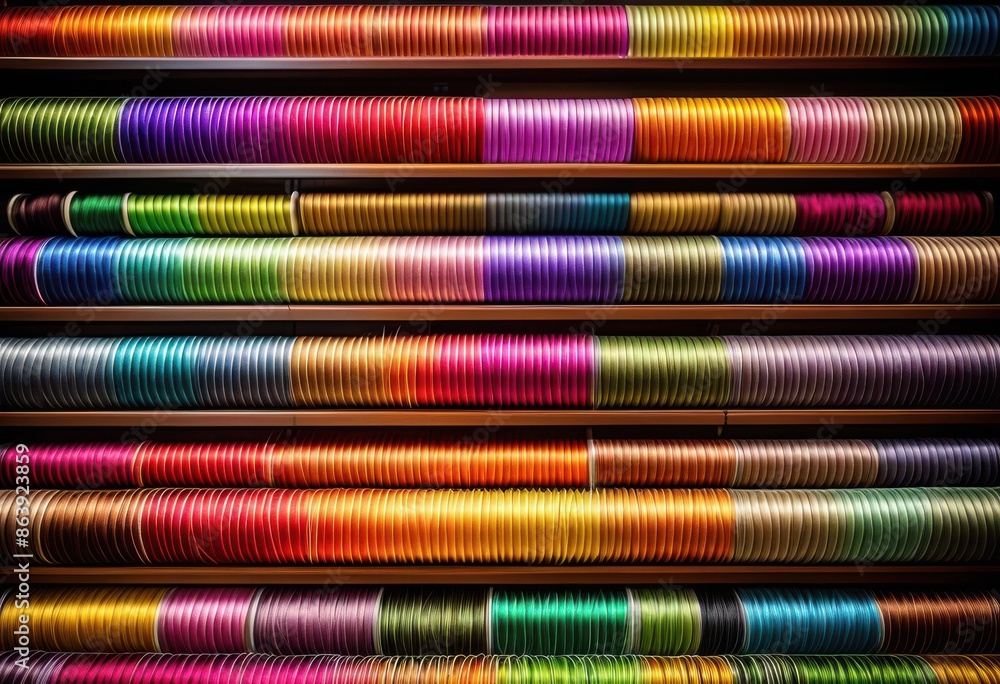 vibrant rainbow thread spools arranged sewing supplies displayed colorful rows, lgbtq, pride, love, equality, shelf, organized, multicolored, materials, spectrum vibrant rainbow thread spools arranged sewing supplies displayed colorful rows, lgbtq, pride, love, equality, shelf, organized, multicolored, materials, spectrum