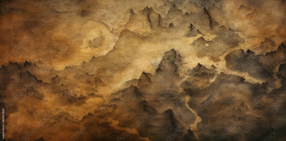 Abstract Background - Mountainous Landscape in Warm Tones Abstract Background - Mountainous Landscape in Warm Tones