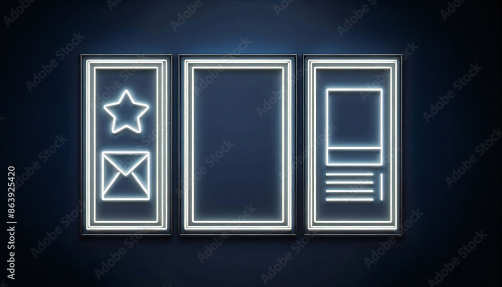 Blanko Neon Display, copy space, mock up Blanko Neon Display, copy space, mock up