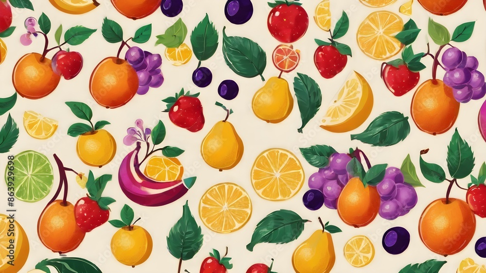 Generative AI. Background pattern fruit Generative AI. Background pattern fruit