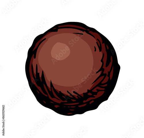Vector drawing. Small Asteroid in the sky