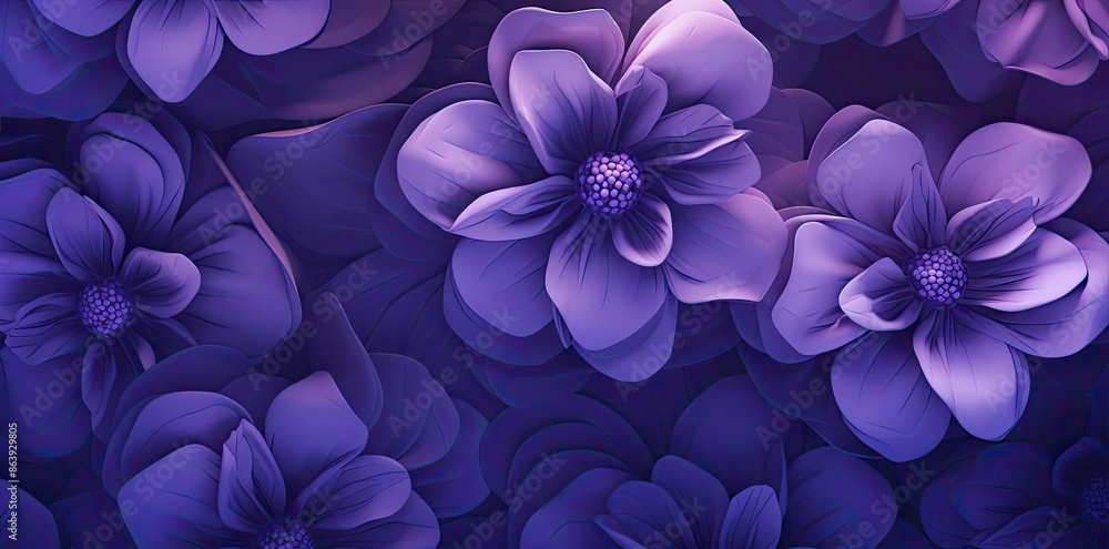 Purple Flower Illustration with Soft Petals and a Delicate Center Purple Flower Illustration with Soft Petals and a Delicate Center