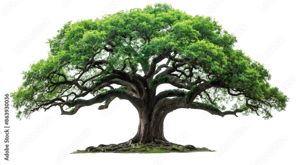 giant green ancient tree, big oak tree many roots under tree, sunny day, PNG transparent background giant green ancient tree, big oak tree many roots under tree, sunny day, PNG transparent background