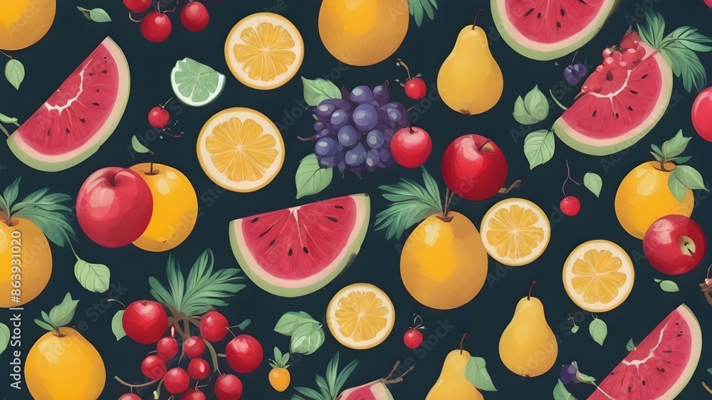 Generative AI. Background pattern fruit Generative AI. Background pattern fruit