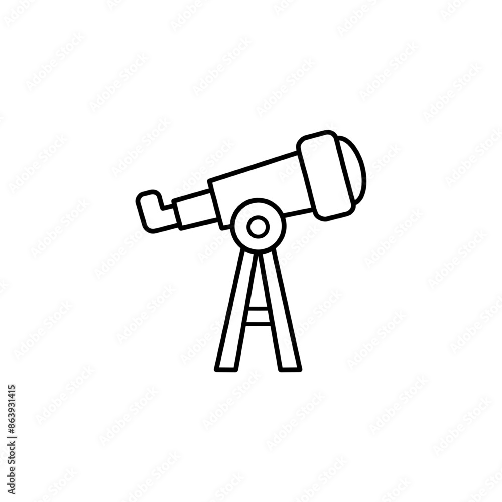 Telescope line icon isolated vector illustration sign symbol Telescope line icon isolated vector illustration sign symbol