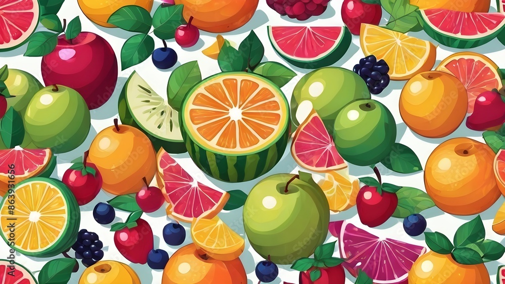 Generative AI. Background pattern fruit Generative AI. Background pattern fruit