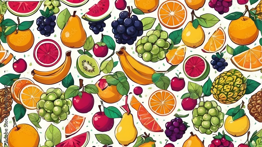 Generative AI. Background pattern fruit Generative AI. Background pattern fruit