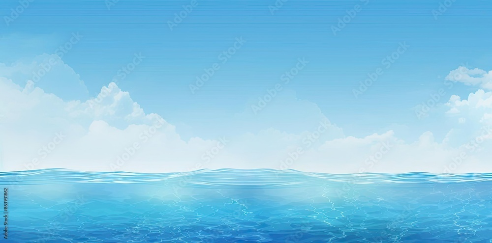 Blue Sky and Ocean Background Illustration Blue Sky and Ocean Background Illustration