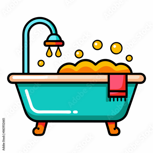 bathtub clipart cartoon Illustration drawing